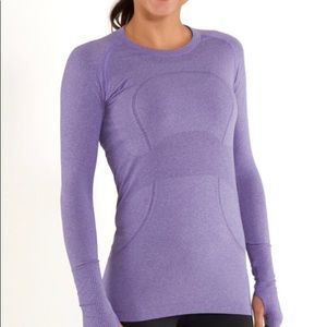 Lululemon Swiftly Long Sleeve Heathered Purple 8